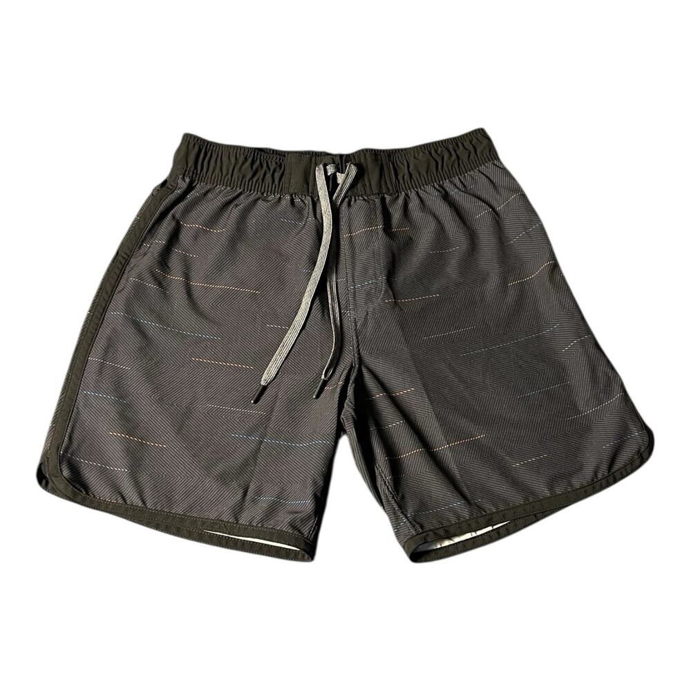 PrAna Breathe Gym Shorts Mens Large Black Pockets Performance Elastic Waist